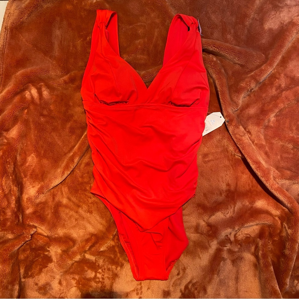 NWT Time and Tru Vibrant Red One-Piece Swimsuit